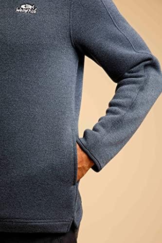 Weird Fish Stowe Recycled 1/4 Zip Soft Knit Navy
