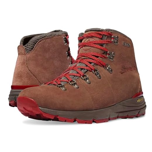 Danner Men's Mountain 600 4.5" Hiking Boot, Brown/Red, 10.5 D US
