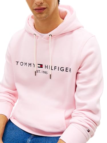 Image of Tommy Hilfiger Men's Medium Weight Fleece Hoodie Sweatshirt With Embroidered Logo, Also Available in Big & Tall