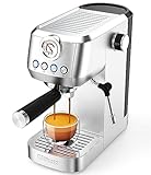 MAttinata 20 Bar Espresso Machine, Stainless Steel Espresso Coffee Maker with Milk Frother, Commercial Steam Wand and Pressure Gauge, Coffee Machine for Cappuccino, Latte