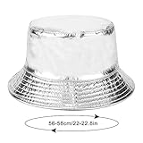 XYIYI Trendy Metallic Silver White Bucket Hat Reversible Beach Fisherman Hats for Women Men Teen Girls - Image 7