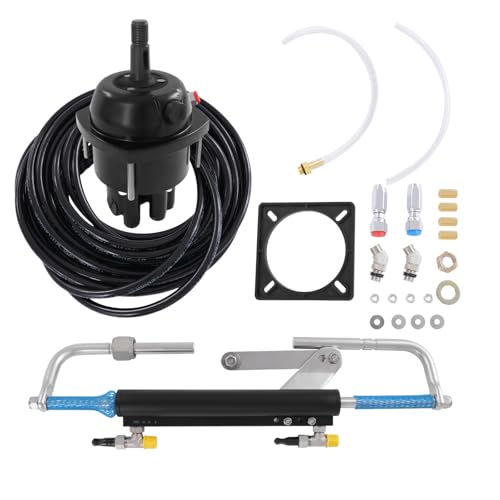 90 PS Hydraulisches Außenborder-Lenkset, Hydraulisches Lenksystem für Außenborder, Inklusive Lenkungspumpe, Schließzylinder und 2 Hydraulischen Lenkungsschläuchen