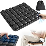 Upgrade Airplane Seat Cushion with No External Air Pump, Inflatable Seat Cushion for Long Flights, Portable Wheelchair Cushions, Adjustable Air Cushion with Non-Skid Bottom Relief Discomfort in Coccyx