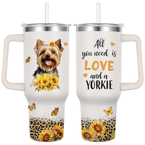 Image of Yorkie Tumbler for Womens,Vacuum Insulated Travel Cup 40oz