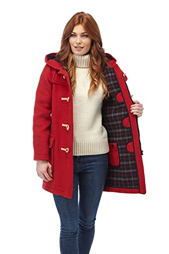 Original Montgomery Womens Wooden Toggles Duffle Coat (Red, X-Large) #TOP1