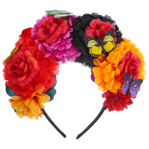 VALICLUD Coronas Para Arreglos Tocado De Halloween Diadema De Flores De Fiesta Diadema De Flores Mexicanas Tocado De Hadas De Catrina De Fiesta Flor Muerta Tela