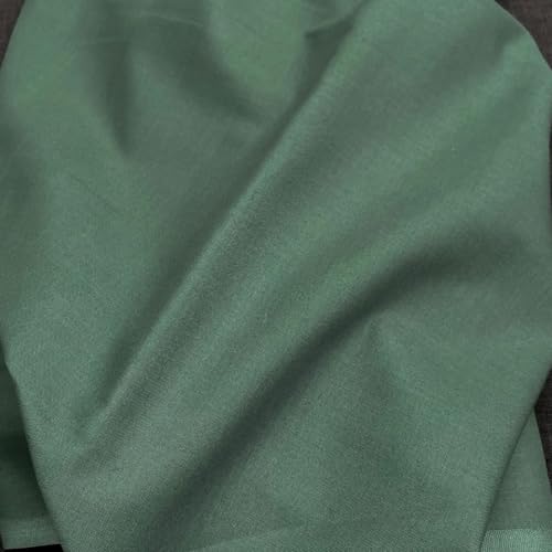 Tissu Coton Uni Oeko-Tex® - au Mètre - Largeur 150cm 120g/m² - Choix de 18 Coloris (Vert de Gris)