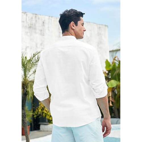 Image of Vida Loca Men Full Sleeve Solid Cotton Blend Straight Slim Fit Kurta Shirt for Men's.