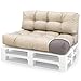 Spatium Cojines para pales europalé palets Funda desenfundable, Impermeable Beige 2-Piezas Set