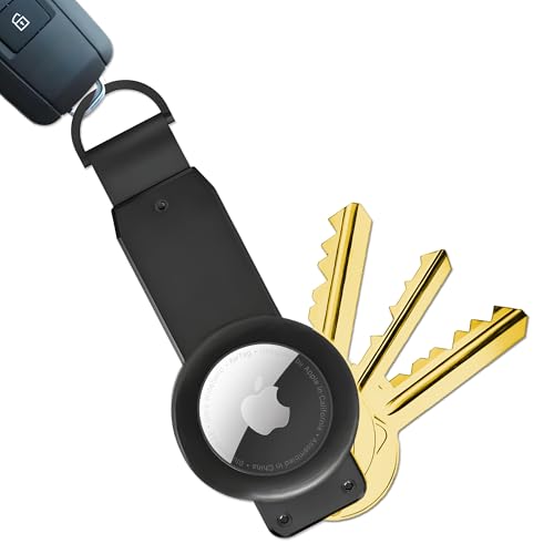 Metal Airtag Holder - Airtag Keychain Organizer - Air Tag Keychain with Belt Clip for Apple Airtag,Smart Airtag Key Organizer Secures 1-6 Keys