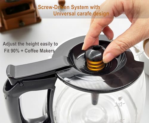 12-Cup Replacement Coffee Carafe Compatible with Hamilton Beach Flexbrew Coffee Maker Models 49902,49904,49905,49911,49915, 49934,49317, 49620, 49467, Heat Resistant Glass Coffee Pot, BPA-Free, Black by ALLCUP - Image 5