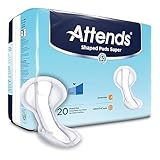 Attends Shaped Pads Super Unisex Incontinent Pad Contoured 13 X 27.2 Inch SPSA, 80 Ct