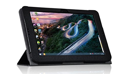 Lucco Lightweight Ultra Thin PU Leather Stand Shell Case Cover for Hp Pavilion X2 10 10.1 Inch Pavilion X2 10-j014tu 10-j013tu Detachable 2 in 1 Touchscreen Laptop Sleeve (Hp Pavilion X2 Black)