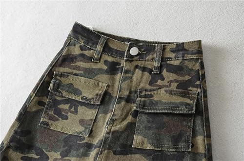 Y2k Camo Cargo Skirt for Women- Athletic Mini Skirt with Pocket, A Line Bodycon Skirt Slim Fit Mini Streetwear2
