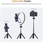 K&F CONCEPT MS09 Mini Selfie Stick, 13.4" Tripod Small Camera Tripod Max Load Capacity 4.41lbs, 1/4" Screw Universal Compatible with Sony Nikon Canon DJI OSMO Pocket 4/3 Camera Vlogging Tripod