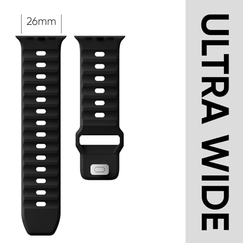 Image of Sport Bands 6-Pack Compatible with Apple Watch Ultra 3 /2 Band 49mm 46mm 45mm 44mm 42mm, Wide Soft Silicone Wristbands Waterproof Strap Men for iWatch Series 11 10 9 8 7 6 5 4 3 SE Ultra