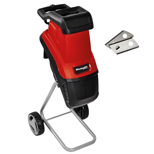 Einhell Elektro-Messerhäcksler GC-KS 2540 (2 Wendemesser aus Spezialstahl, große Trichteröffnung, Motorschutzschalter, Häckselgutfangsack, Transportgriff inkl. Stopfer, 2 Ersatzmesser)