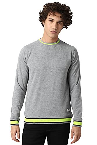 Image of Peter England Cotton Blend Men Crew Neck Sweatshirt