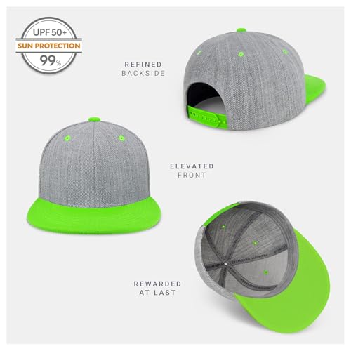 Image of CHOK.LIDS Classic Snapback Flat Bill Hat Blank Adjustable Baseball Cap | Structured high crown, flat visor, blank front for customization, adjustable snap closure, trendy everyday style