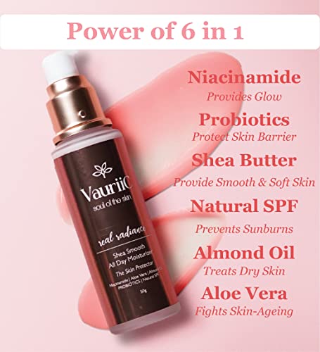 Image of VauriiC Glow & Go Gift Set with Premium Luxury Gift Box, CC cream 50 gm, Face wash 100 ml, Face Moisturizer 50 gm & Lip conditioner | Best Gift for Birthday, Anniversary | 100% Vegan | Bath & Body