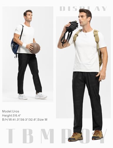 Image of TBMPOY Men's Outdoor Lightweight Hiking Mountain Pants Running Active Jogger Pants