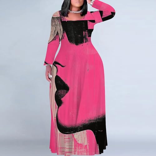 Image of PinkPatty Women's Plus Size Long Sleeve Maxi Dresses T Shirt Boho Fall Dress with Pockets