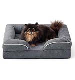 Made4Pets Orthopedic Dog Bed for Small Dogs, Supportive Foam Small Pet Bed Sofa with Washable Removable Cover, Waterproof Dog Couch Bed, Non-Slip Bottom and Egg-Crate Foam, Grey