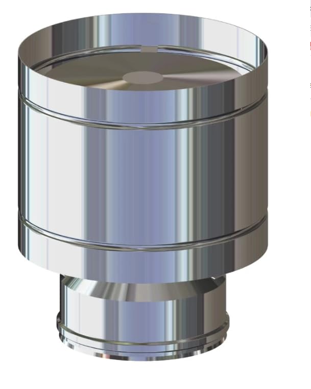 Fumaiolo comignolo Cappello Antivento a Forma di Botte Acciaio Inox Femmina (100)
