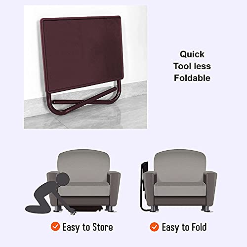 Image of Multipurpose Laptop Study Table Strong Top 6 Heights 3 Angles Portable Adjustable Foldable (Brown, Metal)