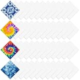 FODAHRWS White Bandana, 22 In x 22 In Cotton Bandanas Bulk, Blank Handkerchiefs for Tie Dye (48)