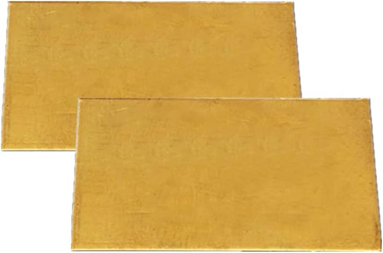 Brass Sheets Plates Pads Shim H62 High Purity Raw Materials Industrial Metal Working 100mmx150mm 2PCS,THK0.5mm
