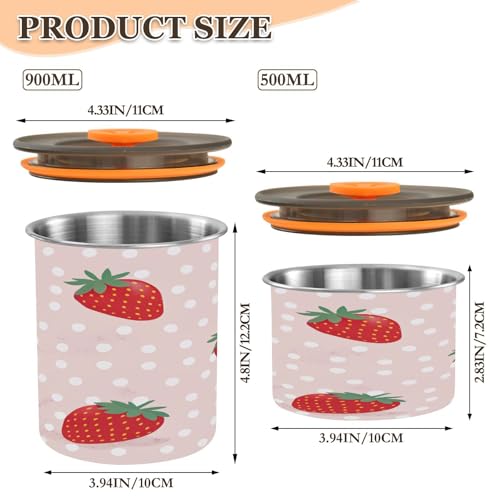 Recipiente Kigai Strawb. acero inox 500ml cierre miniatura 2