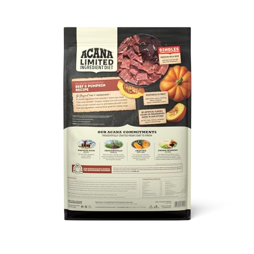 image for ACANA Singles Limited Ingredient Dry Dog Food, Beef & Pumpkin Recipe, 