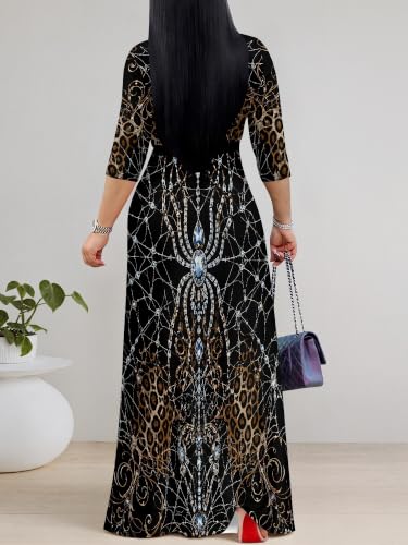 Image of PinkPatty Women's Plus Size V Neck Long Sleeve Wrap Maxi Dress with Belt | Flowy belted maxi dress for travel, vacations, weddings, dinners, church, parties, and everyday elegant wear