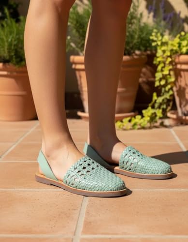 Image of Macarena Collection Womens Shoes Leather Sandals for Women | Huarache Handmade Mexican Sandals Women | Comfortable & Stylish Womens Sandals 2340