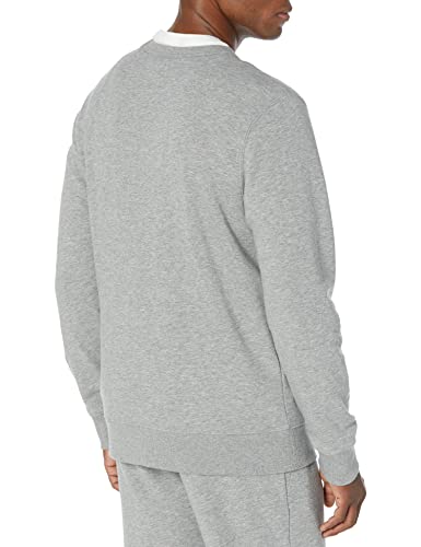 Amazon Essentials men's Crewneck Sweatshirt, Lightweight Long-Sleeve French Terry, Grey Heather, Large, (Available in Big & Tall)