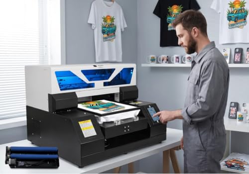 Furvveerr A4 UV Printer, 2880x1440dpi UV DTG Printer T-Shirt Machine...