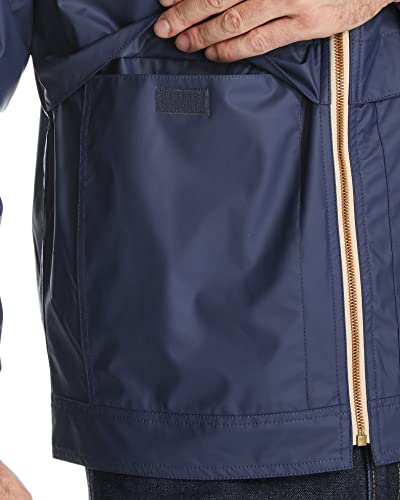 Image of Weatherproof Vintage Mens Lightweight Waterproof Coated Hooded Rain Jacket- Light Windbreaker Raincoat for Men- Rain Slicker