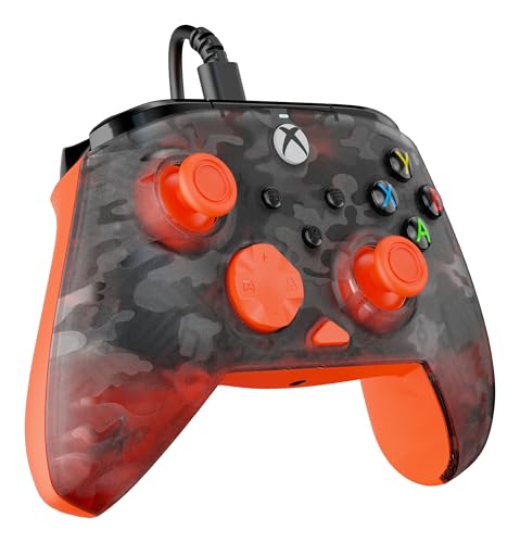 Turtle Beach Rematch Core Ghost Camo noir/orange - Manette de jeu filaire - Licence Xbox Series XS, Xbox One et PC - touches audio, moteurs de vibration et gâchettes d'impulsion, câble de 3 m