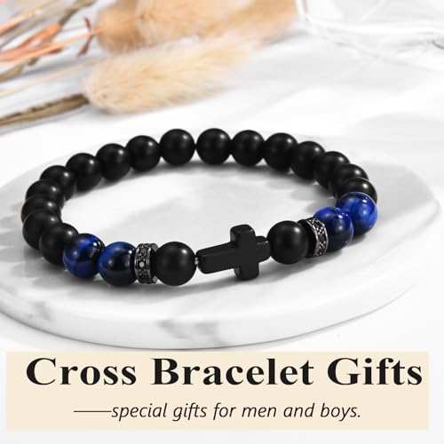 OAVOOK Confirmation Gifts for Teenage Boys Catholic Cross Bracelet Christian Gift for Teen Confirmation Decorations — view 2