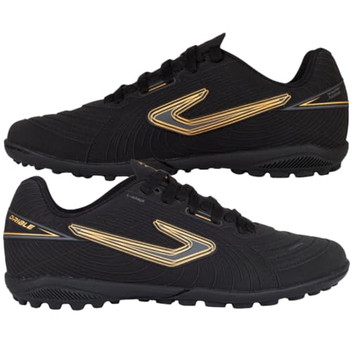 Chuteira Topper Society Drible VI Masculino Original (Preto e Dourado, BR, Adulto, Numérico, 42)