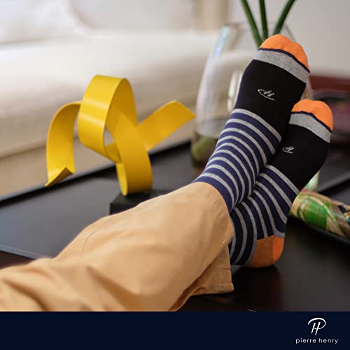 Pierre Henry Mid-Calf Dress Socks for Mens 7, 9 to 112