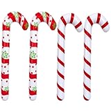 AevYxq Weihnachtsdeko Outdoor XXL, 4 Stück 88 cm Aufblasbare Zuckerstangen, Amerikanische Weihnachtsdeko, Deko Draußen Für Haus Und Garten, Grinch Deko Weihnachten