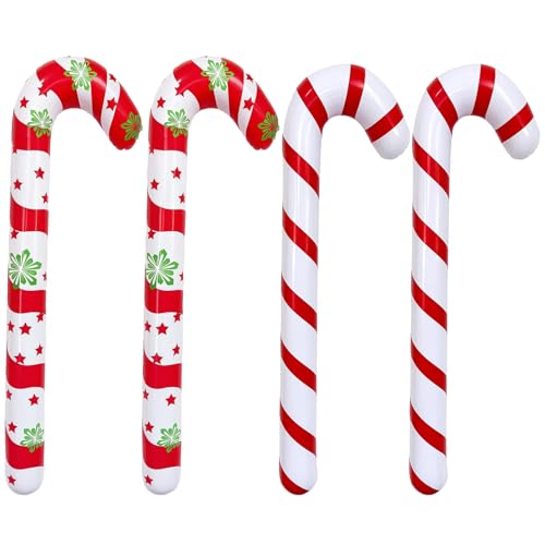 AevYxq Weihnachtsdeko Outdoor XXL, 4 Stück 88 cm Aufblasbare Zuckerstangen, Amerikanische Weihnachtsdeko, Deko Draußen Für Haus Und Garten, Grinch Deko Weihnachten