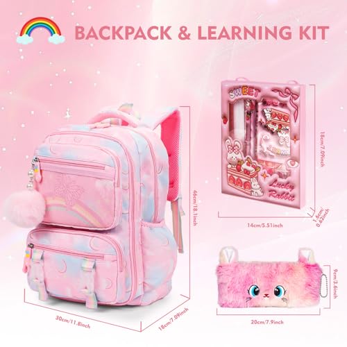 Aesthetic Kawaii Rainbow Backpack2