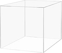 Vista 35 de Paquete de 6 cajas de exhibición de acrílico de 7 pulgadas con un lado abierto, blanco, versátil, cuadrado, de plástico, para almacenamiento
