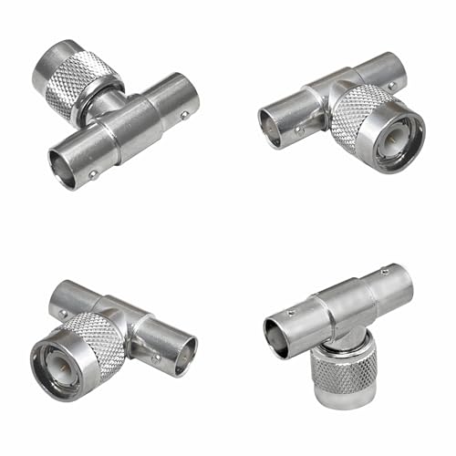 Image of MX TNC Male to DUAL BNC Female RF Coax Adapter T TYPE TNC to BNC Coaxial Connector