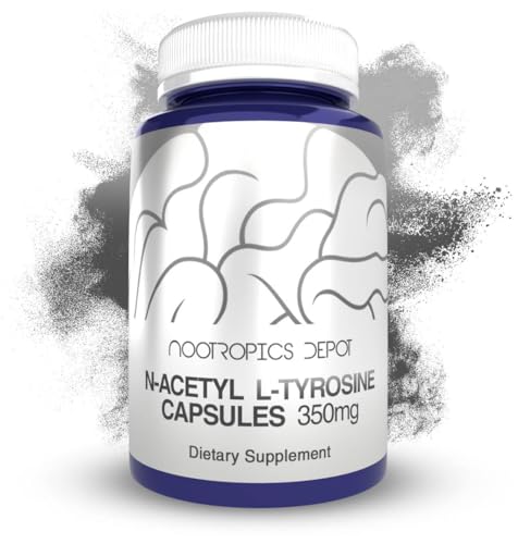 Nootropics Depot N-Acetyl L-Tyrosine Capsules | 350mg | 120 Count | NALT | Amino Acid Supplement | Natural Supplement | Supports Memory Learning Focus Healthy Stress Levels