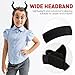 FOMIYES Devil Horns Headband, Halloween Cosplay Ox Horn Hair Hoop, Black Demon Horn Gothic Headpiece for Men Women Costumes Party Dress Up Accessories Unisex