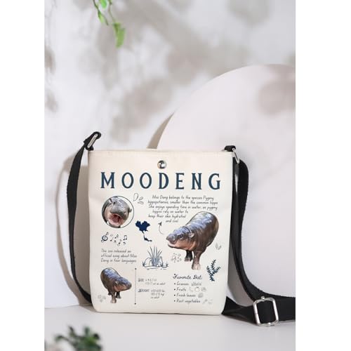 MAOFAED Cute Moo Deng Hippo Gift, Hippo Crossbody Bag, Hippo Lover Gift, Hippo Gift Idea, Hippo Moo-Deng Gift3